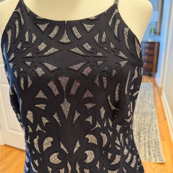 Aidan Mattox Black/Silver Sheath Cocktail Dress - Picture 4 of 10